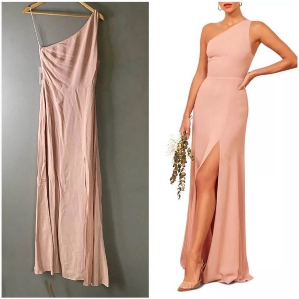 REFORMATION Evelyn Wedding Guest Bridesmaid Dress One Shoulder Maxi NWT 2 - Picture 3 of 3